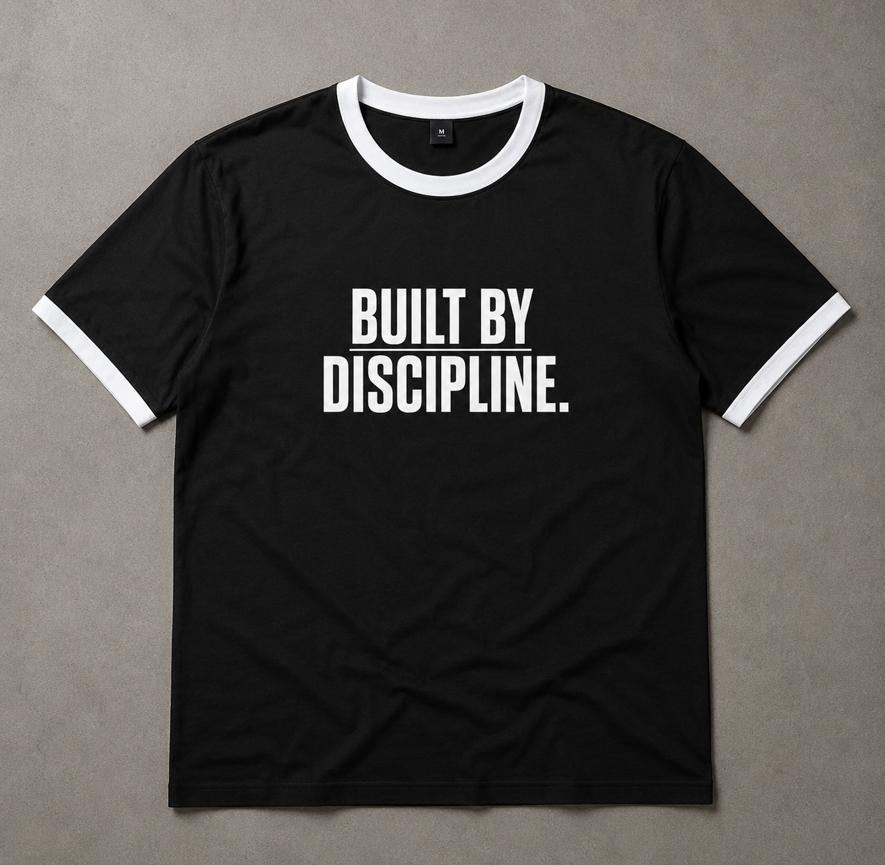 Built By Discipline Ringer Tee — Black