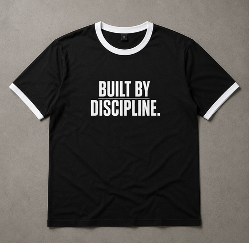Built By Discipline Ringer Tee — Black